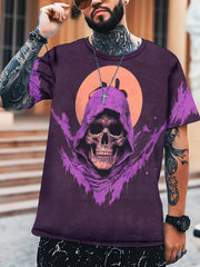 Men's 3D Skull Graphic T shirt Casual Slightly Stretch Breathable Tee