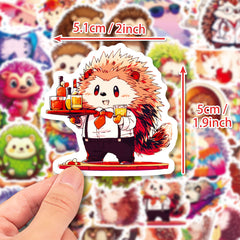 50pcs Hedgehog Stickers Waterproof Vinyl Stickers for Laptops, Skateboar