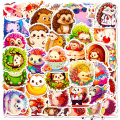 50pcs Hedgehog Stickers Waterproof Vinyl Stickers for Laptops, Skateboar