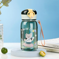 400ml Kids Water Cup with Straw and Carrying Rope