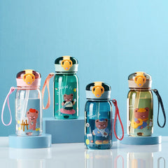 400ml Kids Water Cup with Straw and Carrying Rope