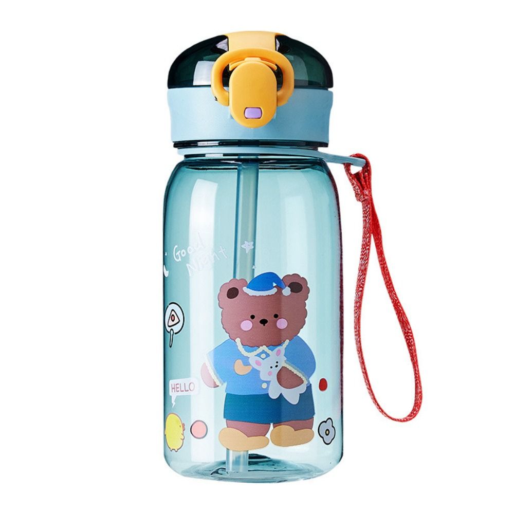 400ml Kids Water Cup with Straw and Carrying Rope