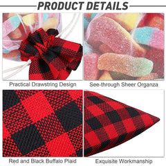 10pcs Christmas Window Lattice Cotton Fabric Bundle Gift Bags
