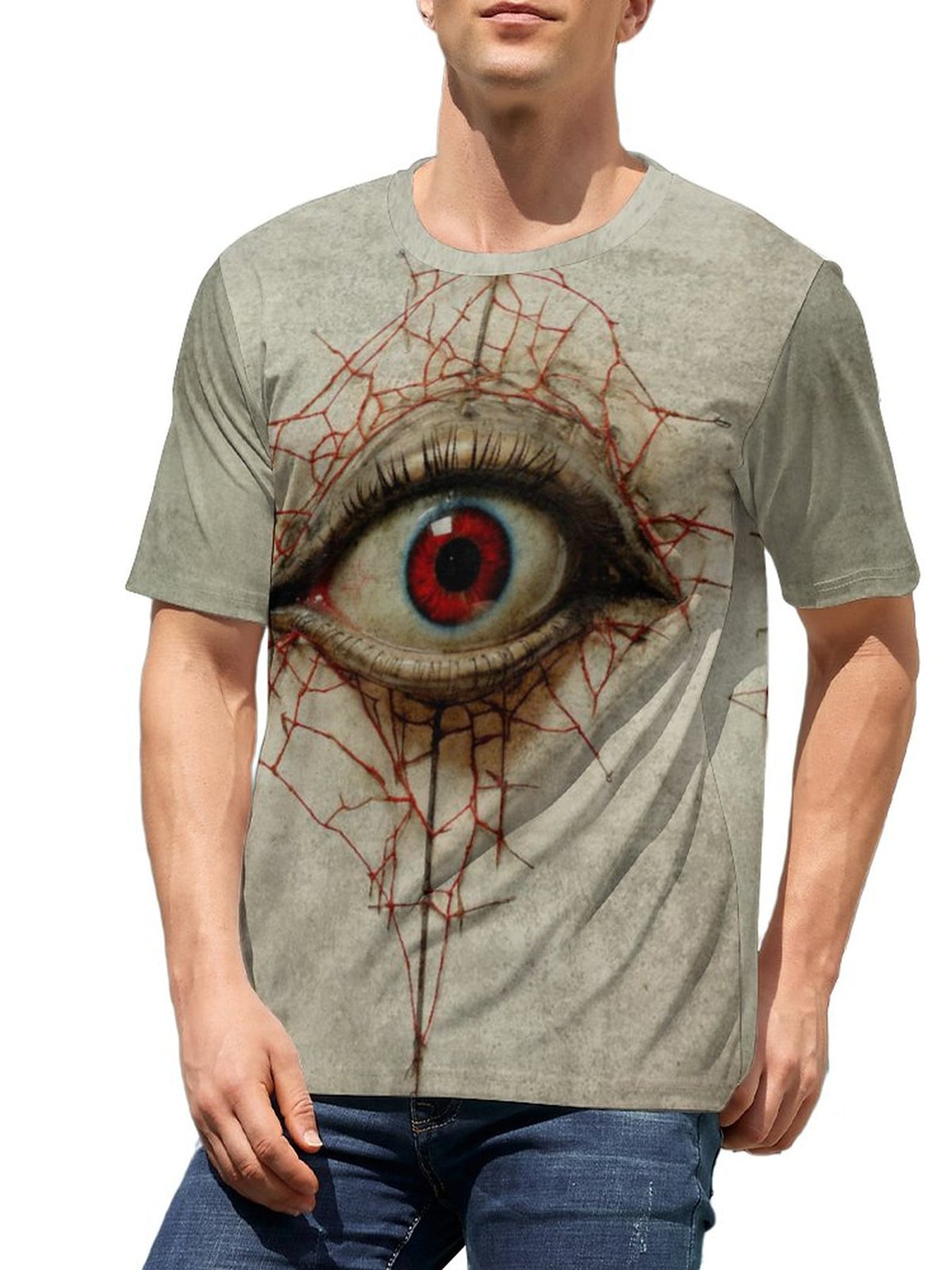 Men's 3D Eye Of Horror Graphic T-shirt for Outdoor