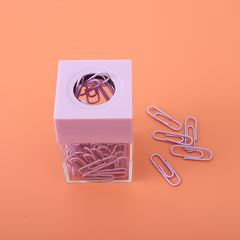 Transparent Macaron Magnetic Paper Clip Storage Bucket