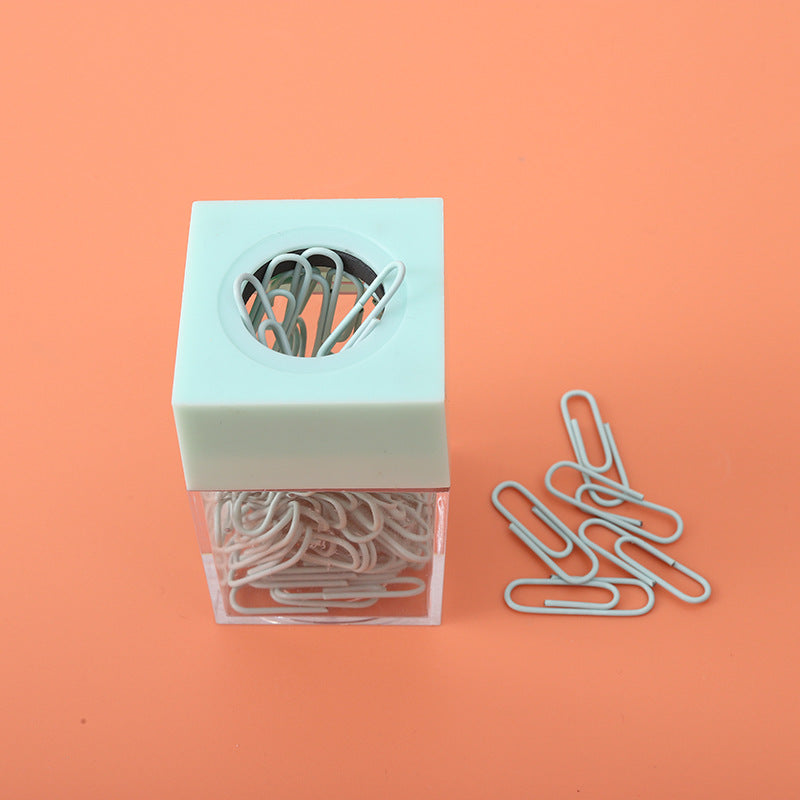 Transparent Macaron Magnetic Paper Clip Storage Bucket