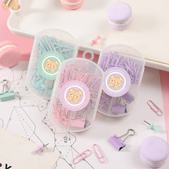 Colorful Paper Clip Ticket Clip Pattern Nail Three-in-one Storage Set