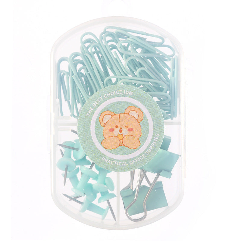 Colorful Paper Clip Ticket Clip Pattern Nail Three-in-one Storage Set