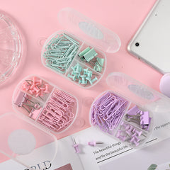 Colorful Paper Clip Ticket Clip Pattern Nail Three-in-one Storage Set