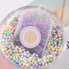 Colorful Paper Clip Ticket Clip Pattern Nail Three-in-one Storage Set