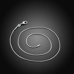925 Silver Plated Round Bone Necklace Choker Chain 16-30in DIY Jewelry Making