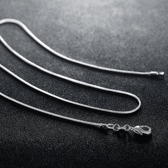 925 Silver Plated Round Bone Necklace Choker Chain 16-30in DIY Jewelry Making