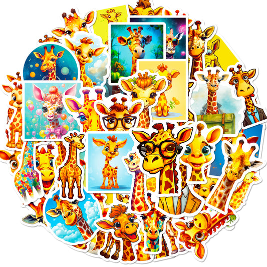 50pcs Giraffe Animal Stickers for DIY Skateboard Water Cup Laptop