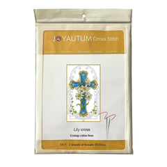 Lily Cross Flowers Cross Stitch Kit 14ct Fabric Embroidery DIY Needlework