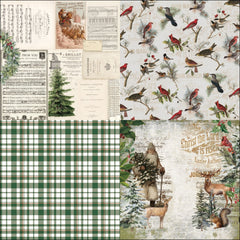 24 Sheets Santa Claus Background Paper for DIY Album Clipbook Ledger Crafting