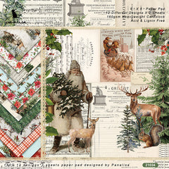 24 Sheets Santa Claus Background Paper for DIY Album Clipbook Ledger Crafting
