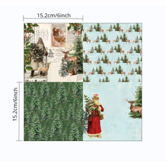 24 Sheets Santa Claus Background Paper for DIY Album Clipbook Ledger Crafting