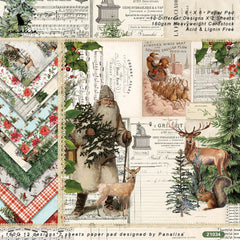 24 Sheets Santa Claus Background Paper for DIY Album Clipbook Ledger Crafting