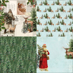 24 Sheets Santa Claus Background Paper for DIY Album Clipbook Ledger Crafting