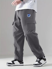 Men's Printed Cargo Pants Stretch Waist Drawstring Casual Pants