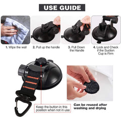 2pcs Car Tent Suction Cups Portable Suction Cup Nylon Hook