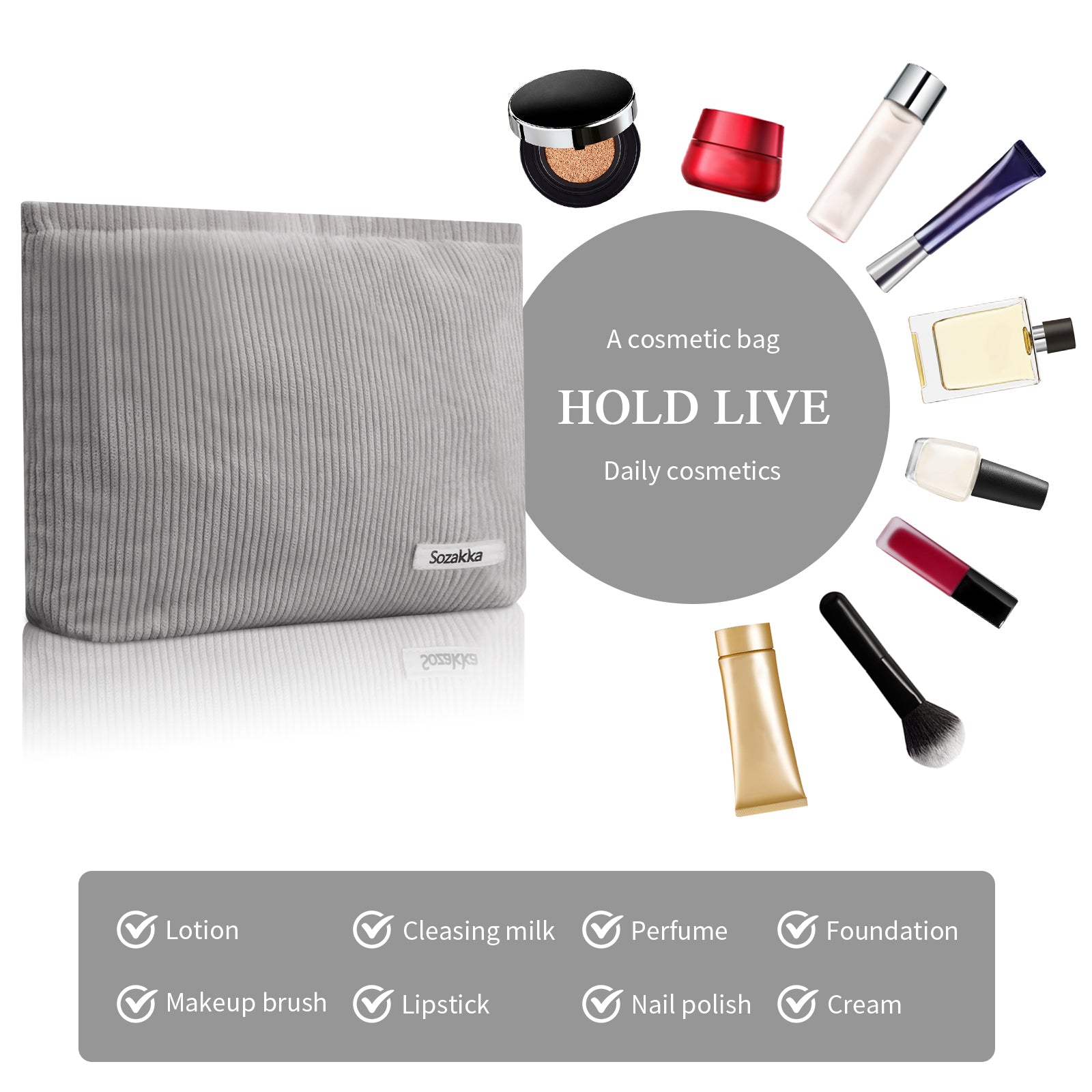 Women's Cosmetic Bag Organizer Makeup Pouch Travel Toiletry Girls Gift