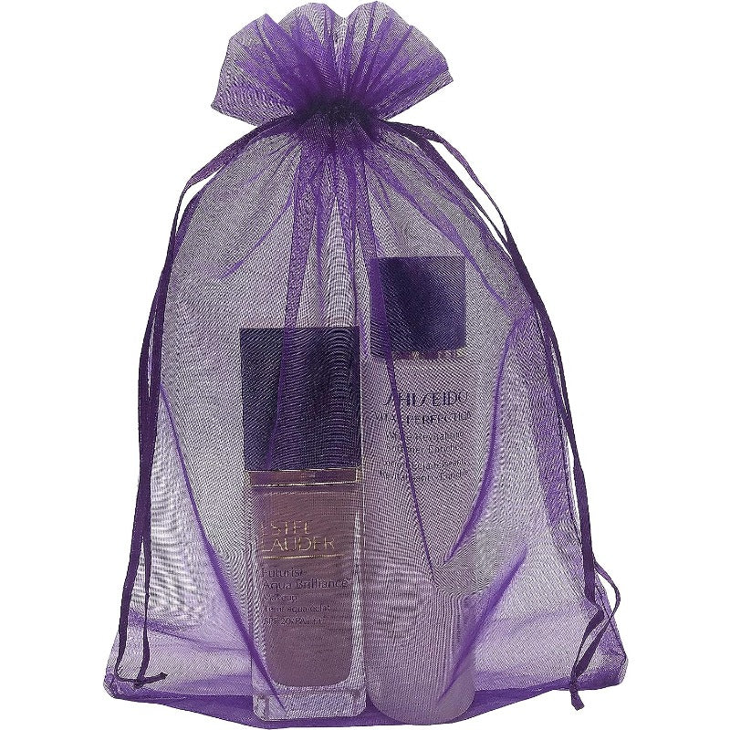 100pcs Organza Bags 8.99*6.99 cm Drawstring Jewelry Pouch Mesh Gift Wedding