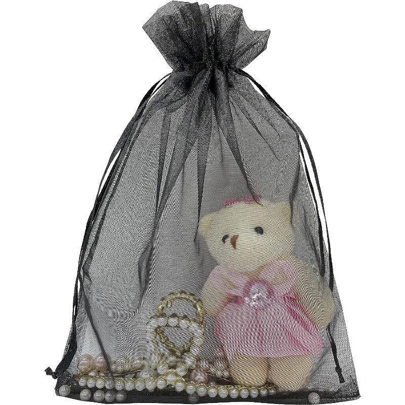 100pcs Organza Bags 8.99*6.99 cm Drawstring Jewelry Pouch Mesh Gift Wedding