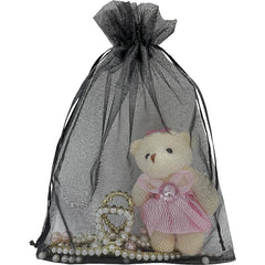 100pcs Organza Bags 8.99*6.99 cm Drawstring Jewelry Pouch Mesh Gift Wedding