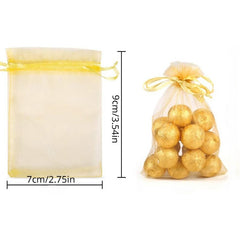 100pcs Organza Bags 8.99*6.99 cm Drawstring Jewelry Pouch Mesh Gift Wedding