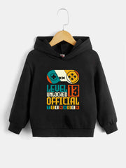 Gamepad Print Boys Casual Hoodie for Spring Fall