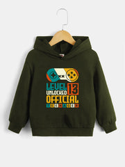Gamepad Print Boys Casual Hoodie for Spring Fall