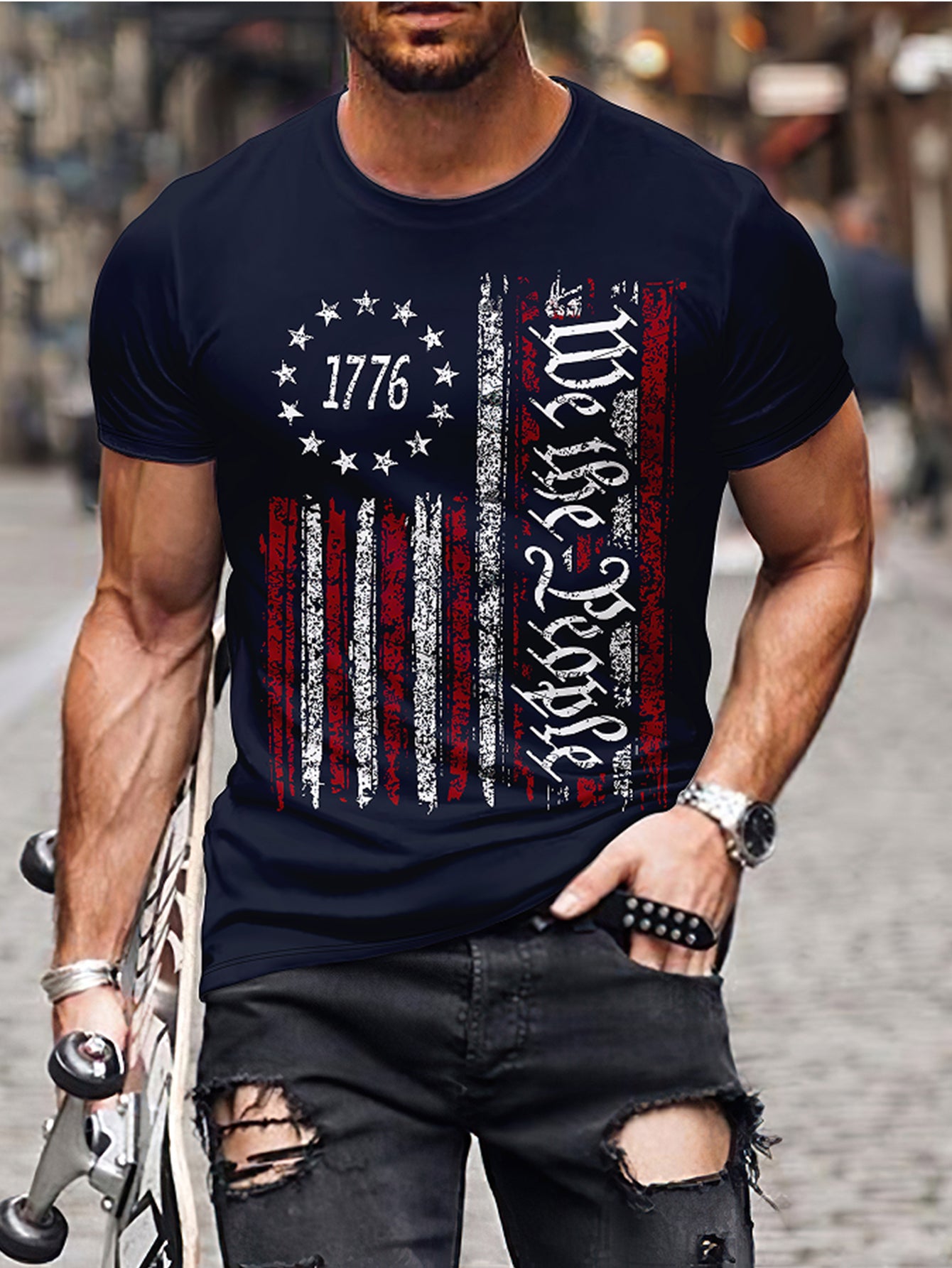Eagle & Snake Print Men's Long Sleeve Novelty T-shirt for Autumn