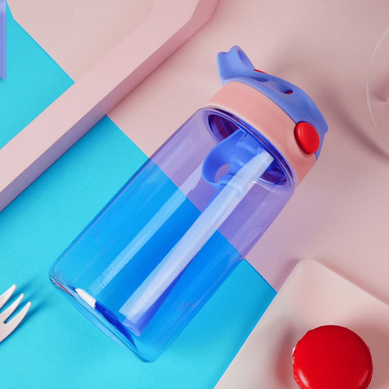 Plastic Cartoon Straw Cup with Strap for Summer