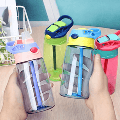 Plastic Cartoon Straw Cup with Strap for Summer