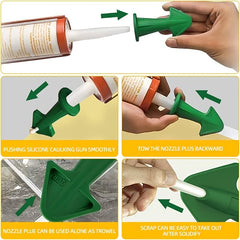 3pcs Caulk Nozzle Set Silicone Applicator Squeegee