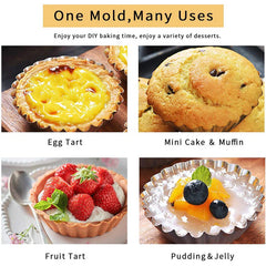 10pcs Aluminum Alloy Egg Tart Holder Nonstick Cake Baking Mold