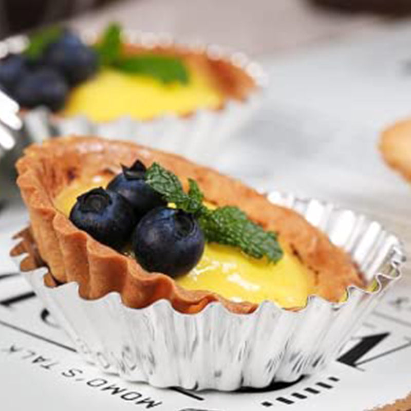 10pcs Aluminum Alloy Egg Tart Holder Nonstick Cake Baking Mold
