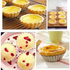 10pcs Aluminum Alloy Egg Tart Holder Nonstick Cake Baking Mold