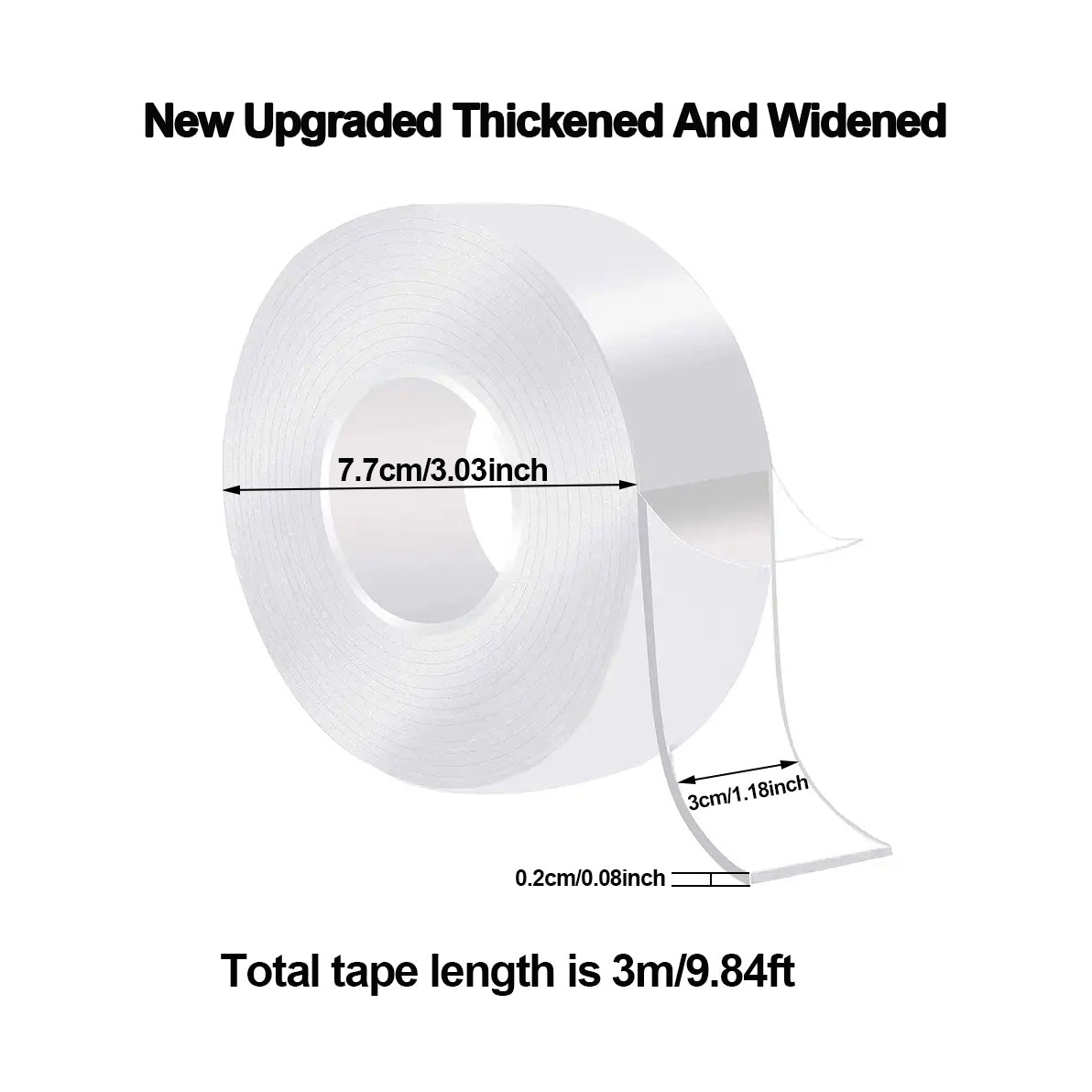 1pc 1.3m Transparent Nano Tape Washable Reusable Double Sided Tape