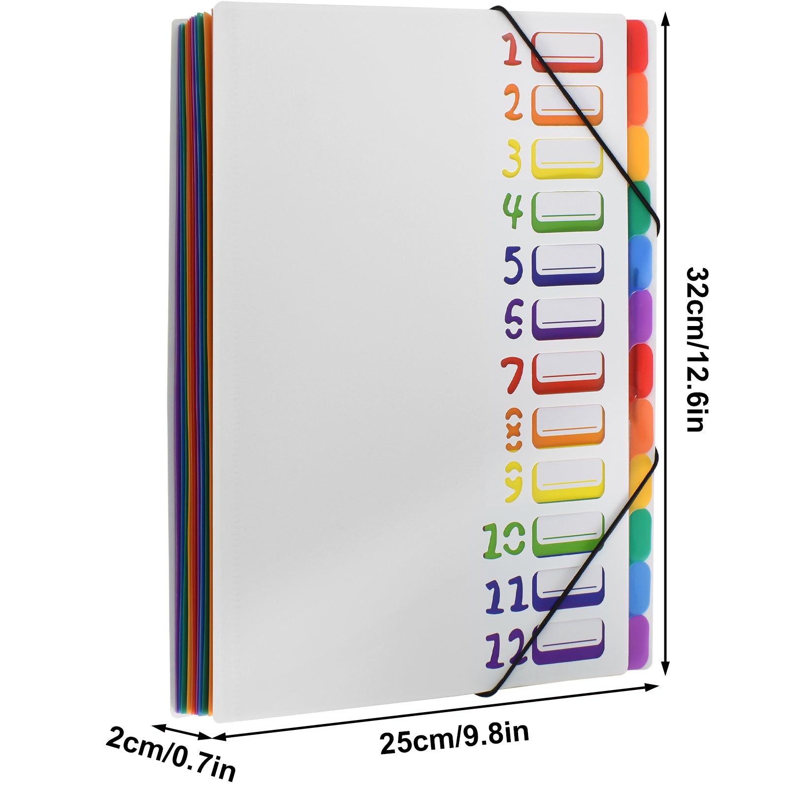 A4 12 Compartment Expanding File Folder 24 Pockets Plastic Accordion Organizer