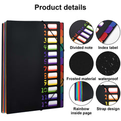 A4 12 Compartment Expanding File Folder 24 Pockets Plastic Accordion Organizer