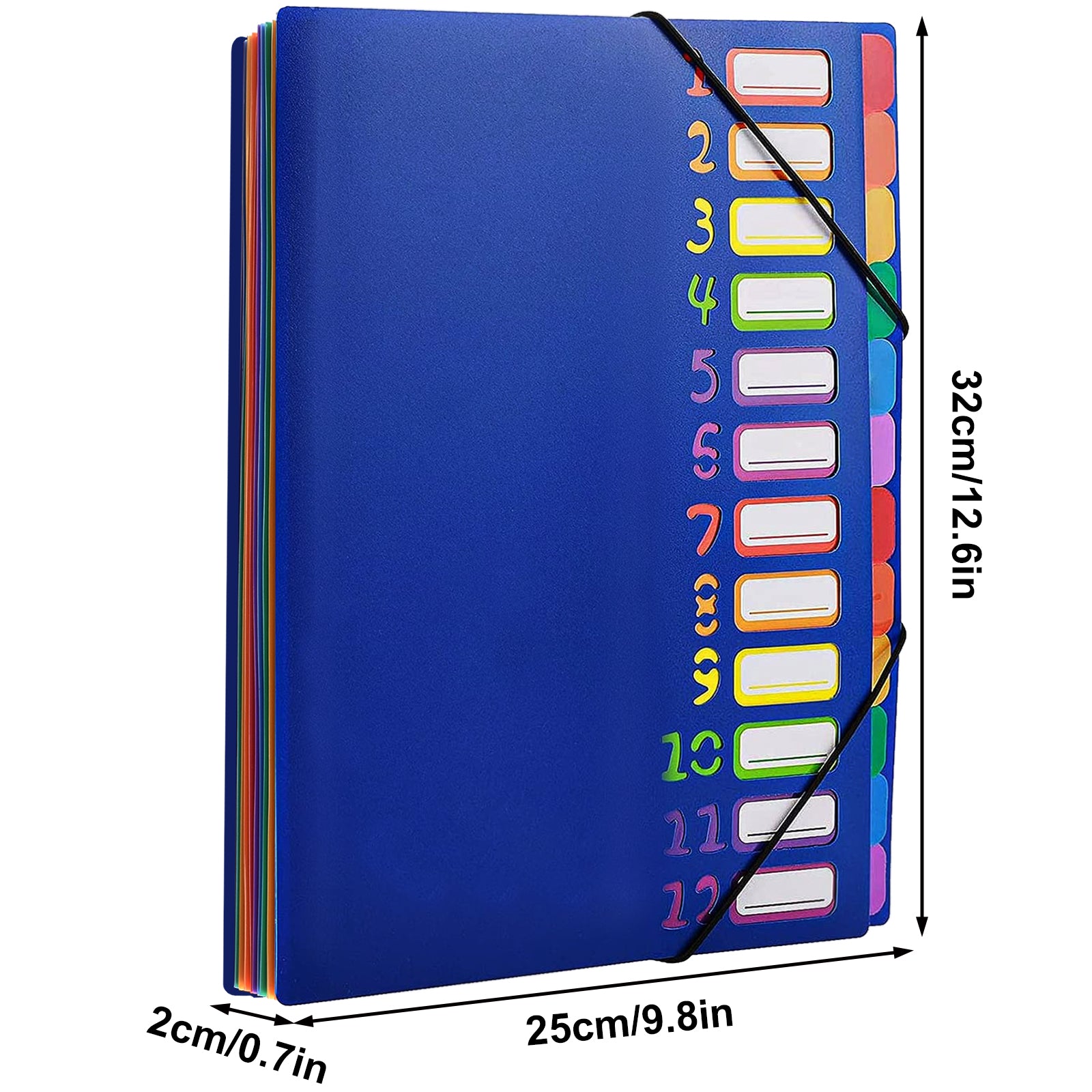 A4 12 Compartment Expanding File Folder 24 Pockets Plastic Accordion Organizer