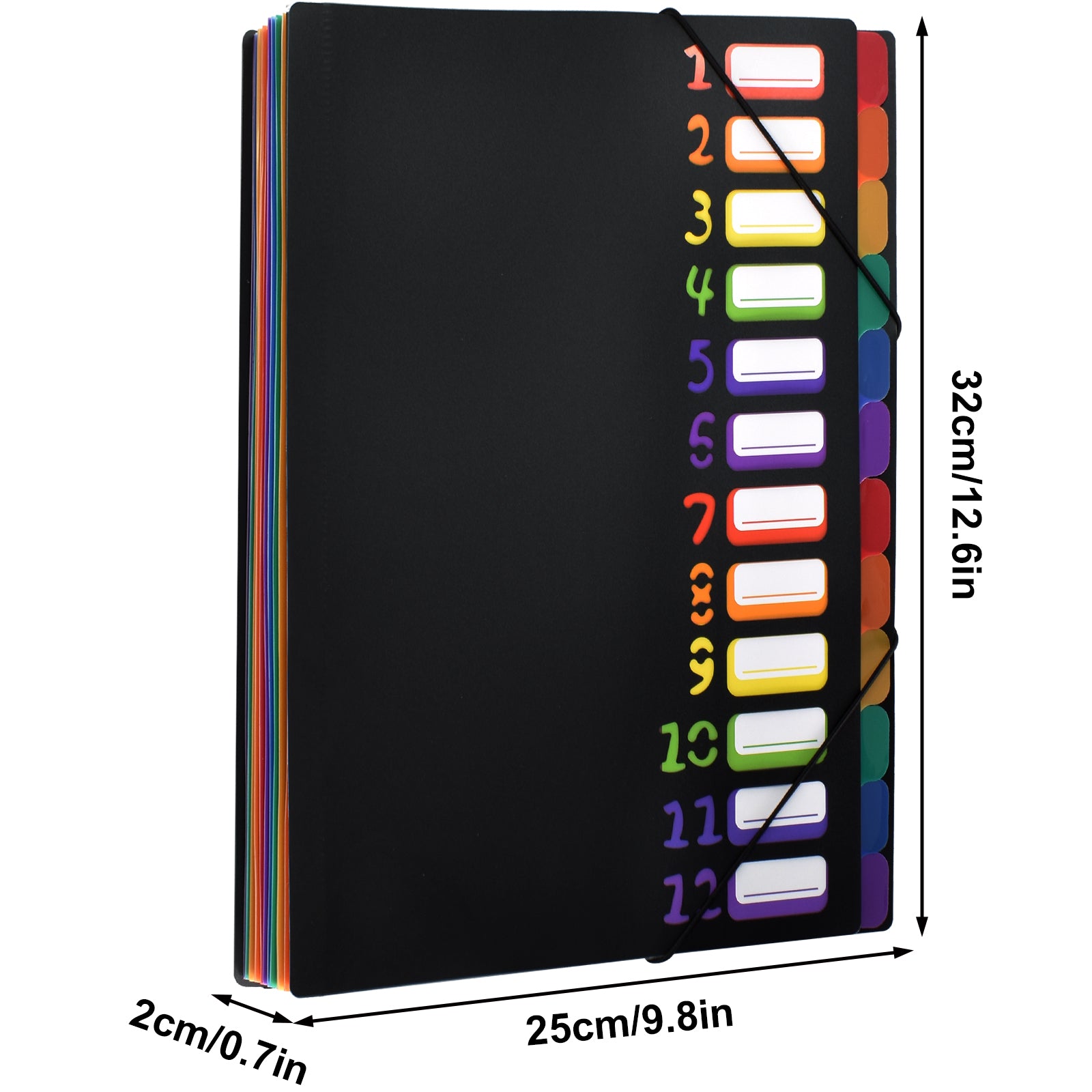 A4 12 Compartment Expanding File Folder 24 Pockets Plastic Accordion Organizer
