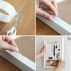Heavy Duty Double Sided Tape Reusable Strong Sticky Strips Home Office Car