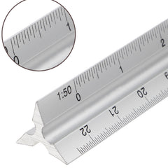 1pc Aluminum Alloy Triangular Scale Drawing Ruler Metal scale
