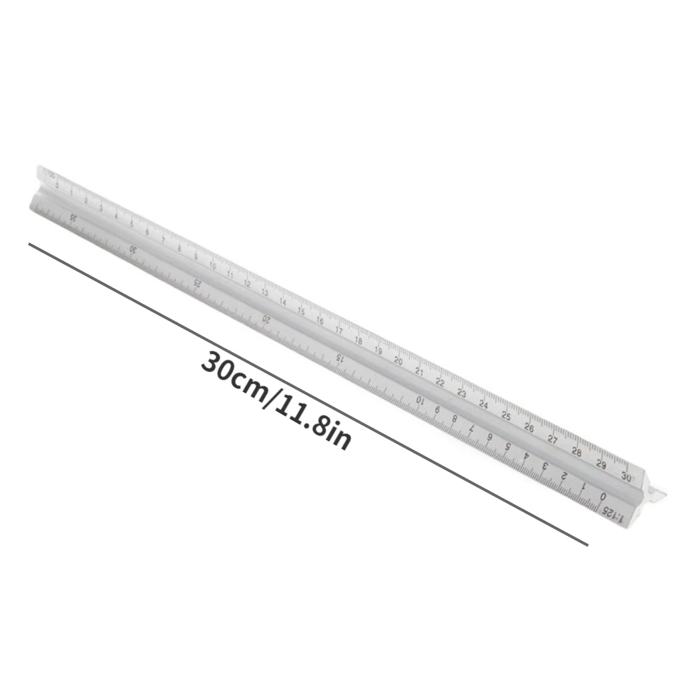 1pc Aluminum Alloy Triangular Scale Drawing Ruler Metal scale