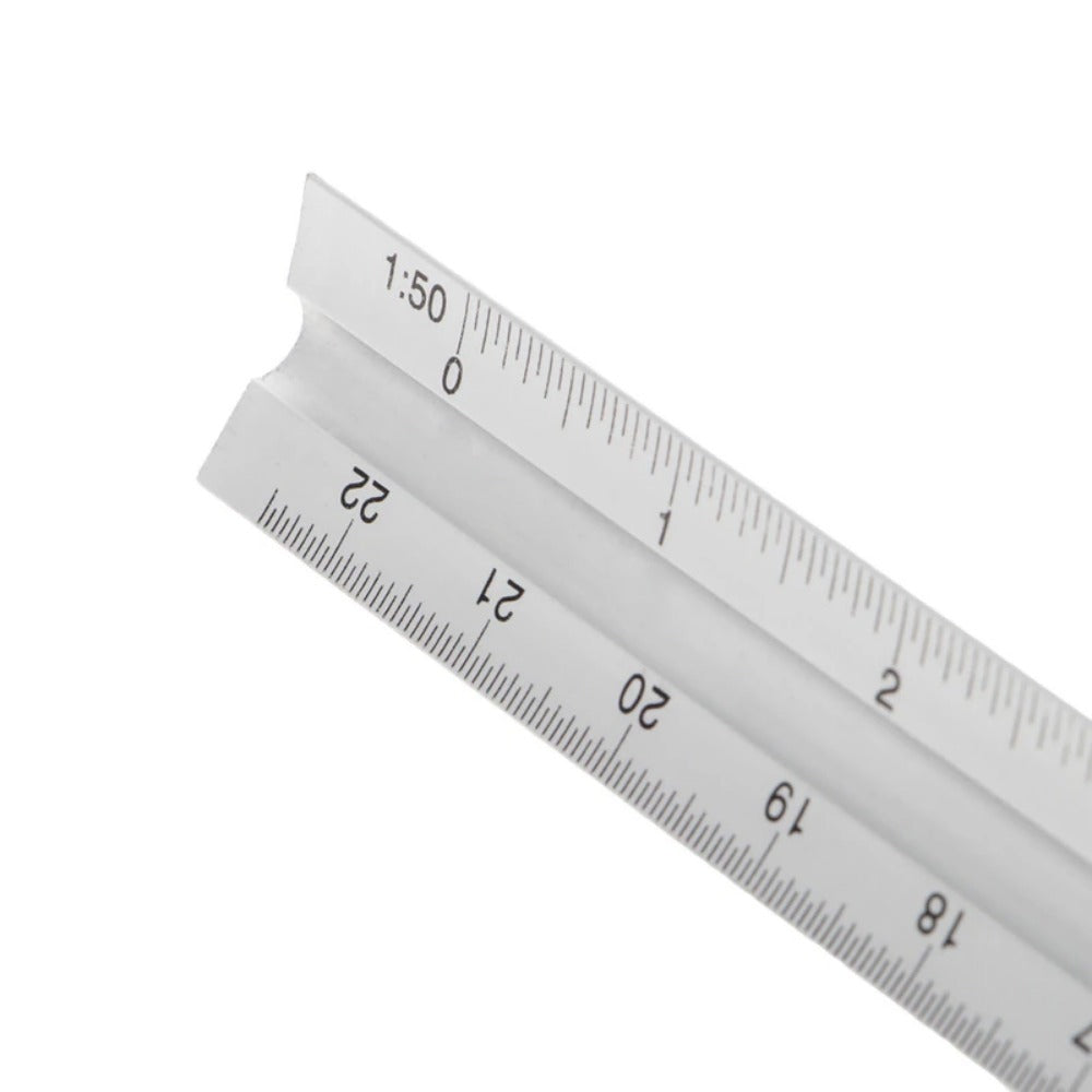 1pc Aluminum Alloy Triangular Scale Drawing Ruler Metal scale
