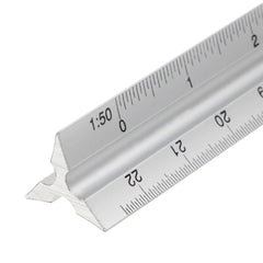 1pc Aluminum Alloy Triangular Scale Drawing Ruler Metal scale
