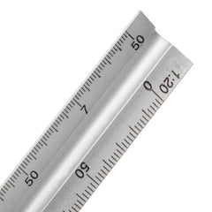 1pc Aluminum Alloy Triangular Scale Drawing Ruler Metal scale